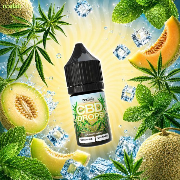 CBD Drops 300 мг Melon Ice, диня з прохолодою, Restlab 215817072026 фото