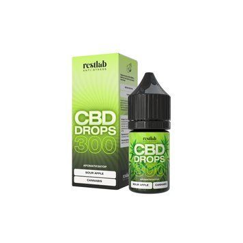 CBD Drops 300 мг Sour Apple, кисле зелене яблуко, Restlab 221717072026 фото