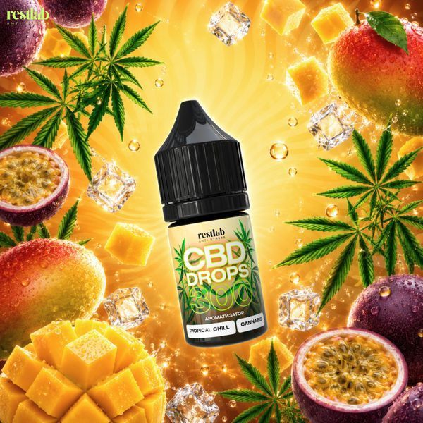 CBD Drops 300 мг Tropical Chill, тропічний мікс з прохолодою, Restlab 223617072026 фото