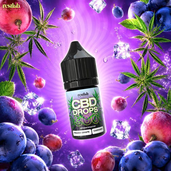 CBD Drops 300 мг Frozen Grape, виноград з прохолодою, Restlab 224517072026 фото