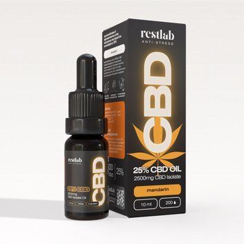 CBD-олія 25% (2500 мг), 10 мл, мандариновий смак 214427082026 фото