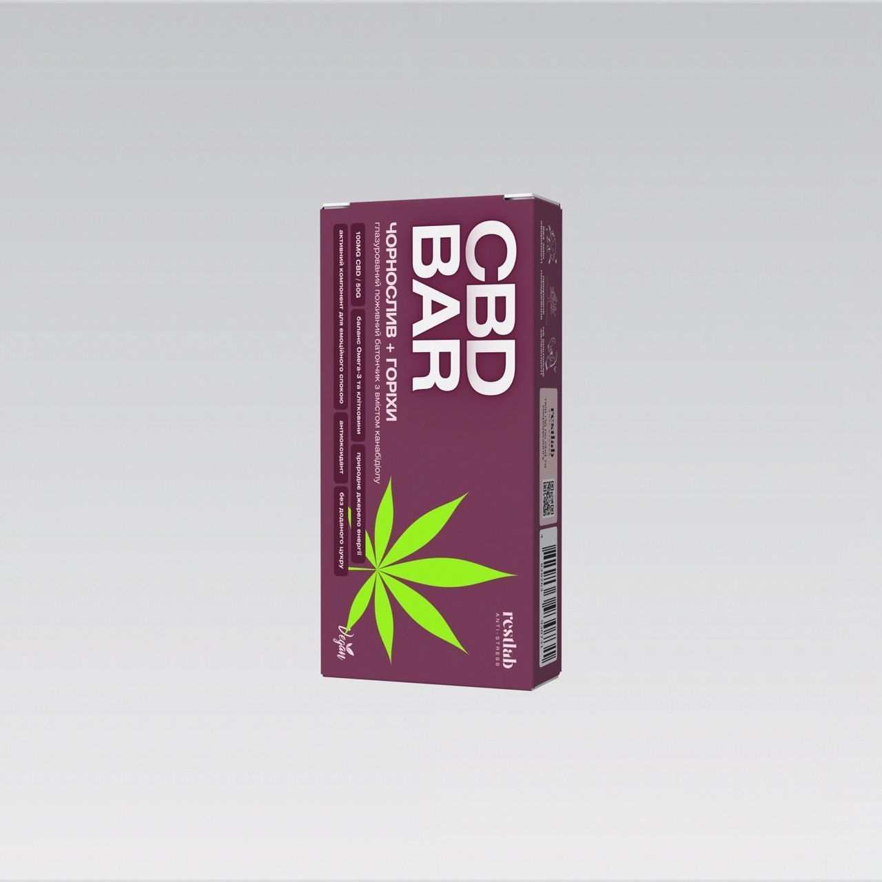 CBD батончик Чернослив и орехи — 100 мг CBD, 50 г